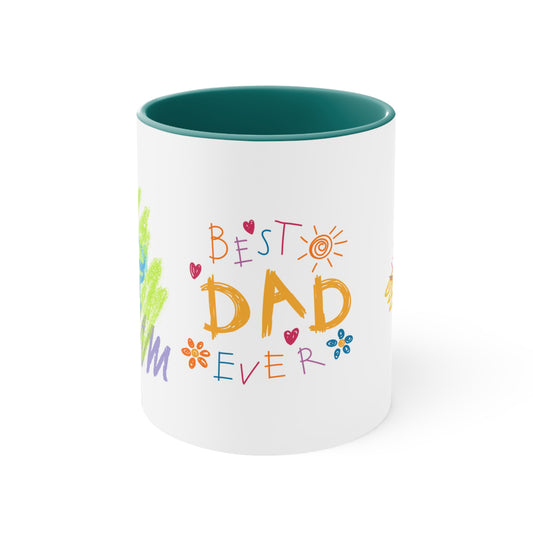 Colorful Best Dad Ever Accent Mug (11 oz.)