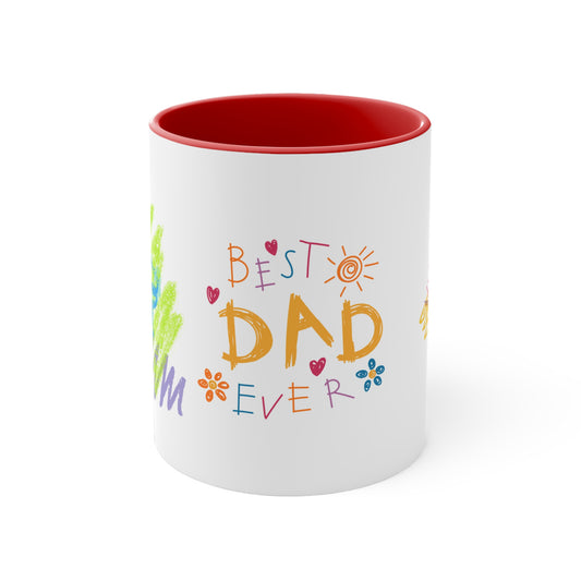Colorful Best Dad Ever Accent Mug (11 oz.)