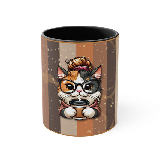 Cute Calico Cat Coffee Mug (11 oz.)